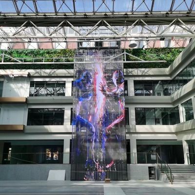 P10 LED mur vidéo transparent avec angle de vision de 120 degrés 10000 heures de vie