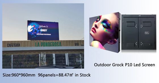Tableau d'affichage LED extérieur de petite hauteur avec jonction transparente 976 mm