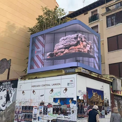 Écran LED extérieur 3D en forme de L et à angle droit Solution P4 P5.7mm Écran LED en aluminium imperméable à l'eau IP65 960*960mm Écran LED publicitaire extérieur