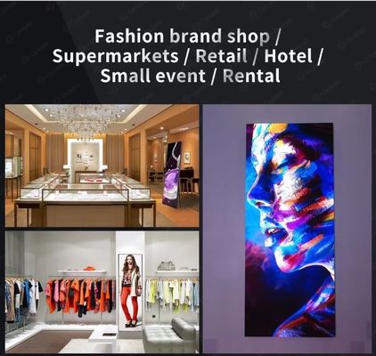 GOB P1.5 P1.8 P2 Écran d'affiche LED intérieur pour bannière Portable Led Video Wall avec roues pour magasin de salon