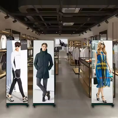 GOB P1.5 P1.8 P2 Écran d'affiche LED intérieur pour bannière Portable Led Video Wall avec roues pour magasin de salon