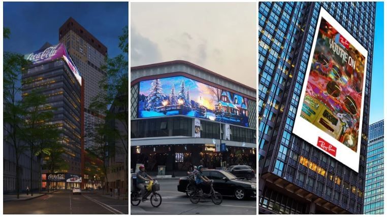 Écran publicitaire à LED transparent à 60% avec visibilité à travers le verre pour un centre commercial