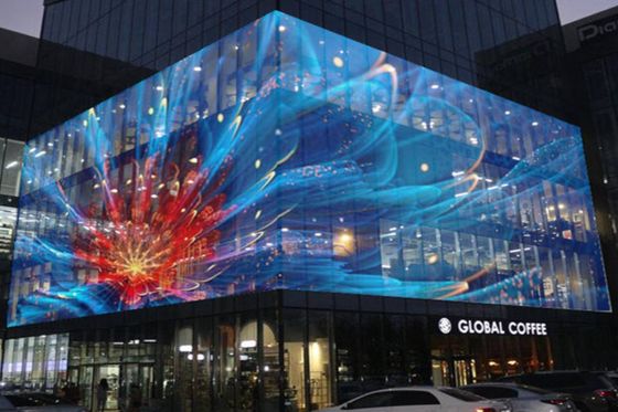 500*500mm P3.9-7.8mm affichage LED transparent extérieur rideau de maille vidéo LED
