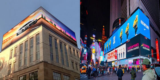 Bon prix Écrans extérieurs incurvés 3D Billboard Grand écran Vidéo LED Affichage d'image P3.9 Écran publicitaire fixe Affichage extérieur en ligne