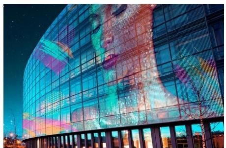 Bon prix P15.625-31.25mm est adapté aux écrans publicitaires LED extérieurs à grande échelle sur les murs-rideaux en verre, vus de loin. en ligne